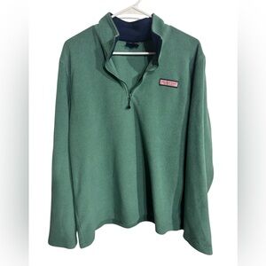 Vineyard Vines Men’s Green Fleece Quarter Zip Pullover Casual Classic large